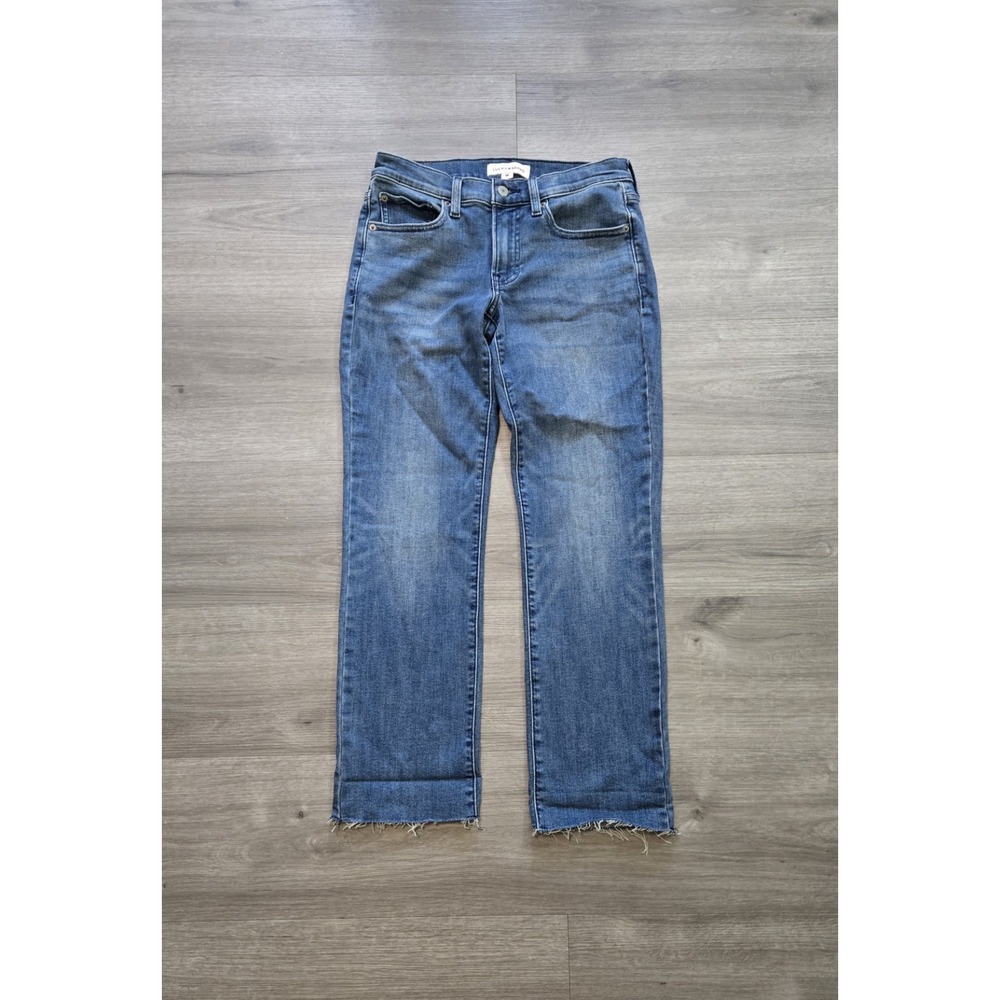 Lucky Brand Jeans Womens 4/27 Blue Sweet Mid Rise Crop Raw Hem Denim Pants